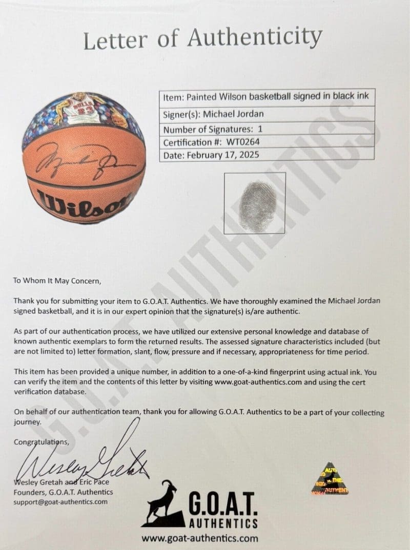 Michael Jordan Signed Hand Painted Wilson Basketball Beckett Upper Deck GOAT - Image 7