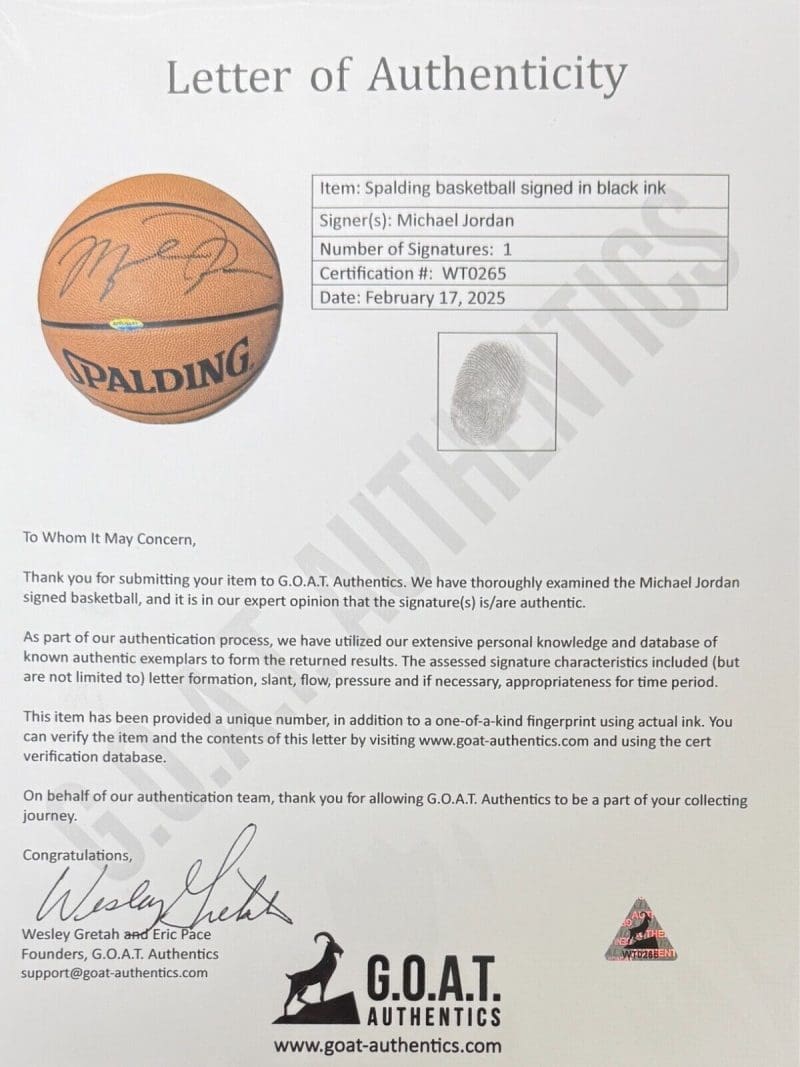 Michael Jordan Signed Spalding Official NBA Game Basketball Upper Deck & GOAT - Image 7