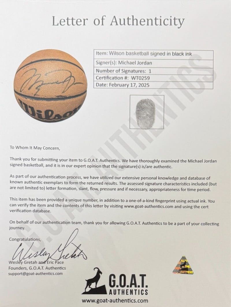 Michael Jordan Signed Wilson Jet Basketball Upper Deck & GOAT Authentication - Image 7