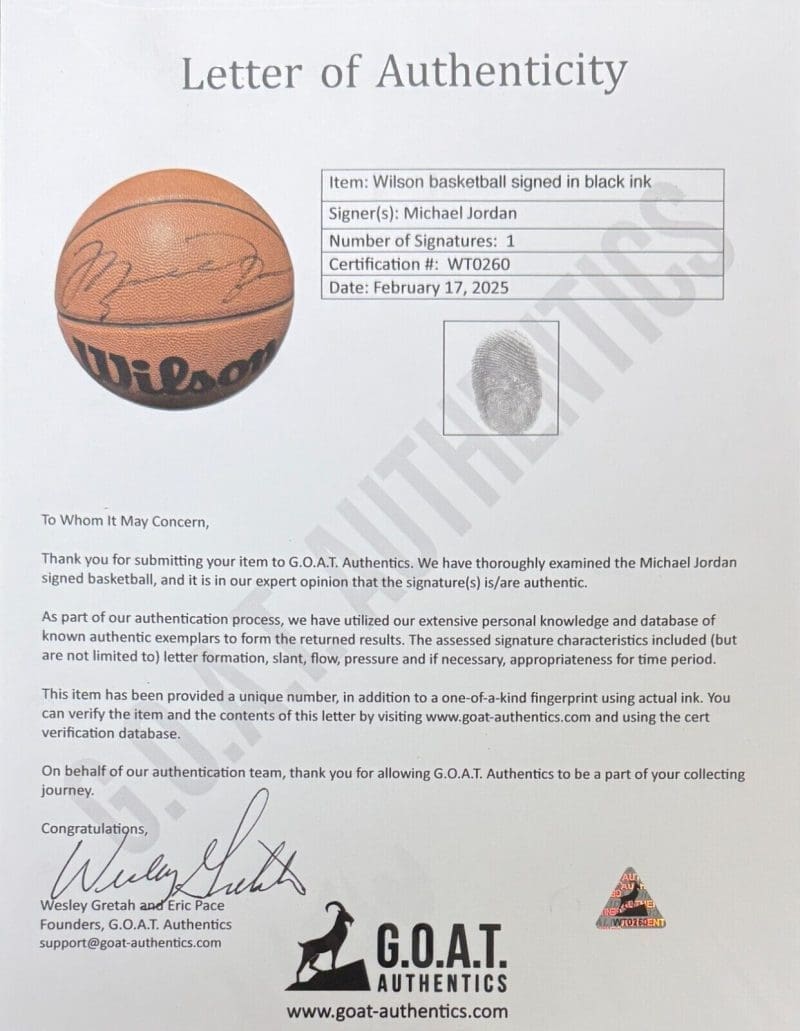 Michael Jordan Signed Wilson Jet Official Basketbal Upper Deck & GOAT Authentic - Image 7
