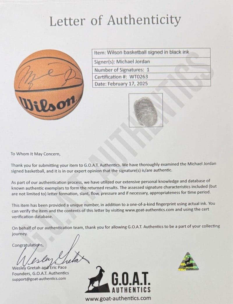 Michael Jordan Signed Wilson Jet Supreme Leather Basketball Beckett GOAT - Image 6