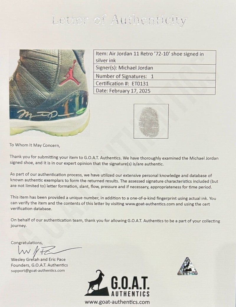 Michael Jordan Signed Space Jam Jordan 11's Shoes Size 13 UDA JSA GOAT Authen - Image 11