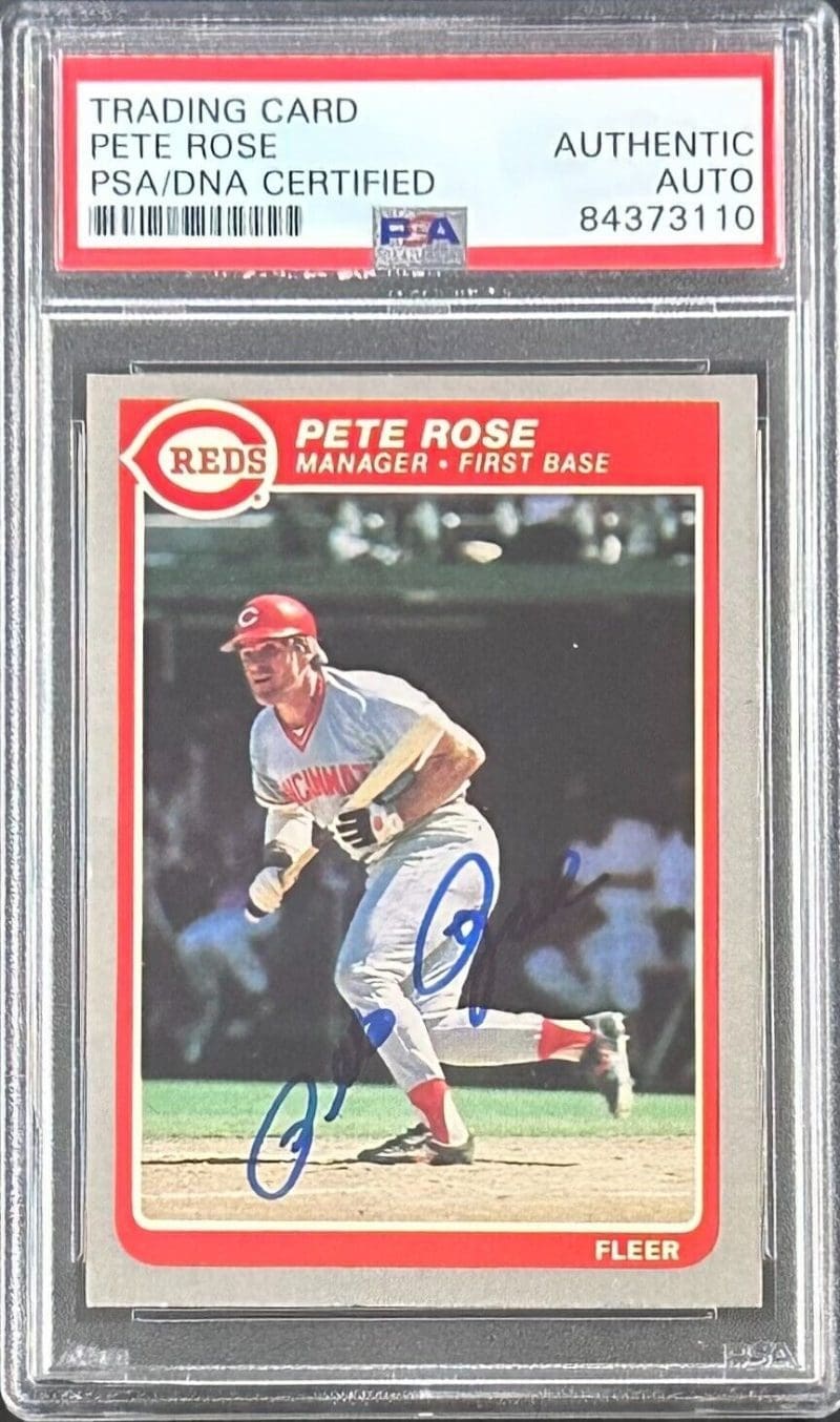 Pete Rose Signed 1985 Fleer Card #550 PSA/DNA Cincinnati Reds