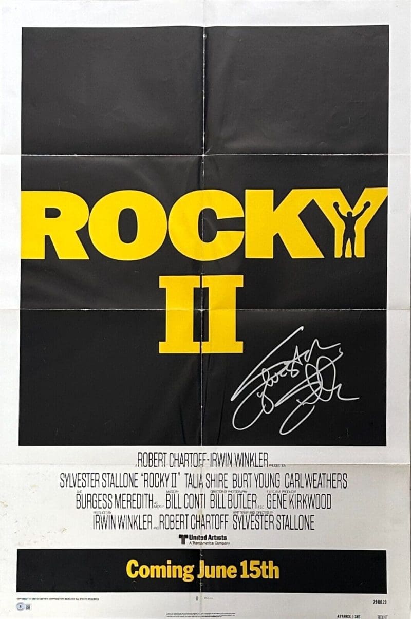 Sylvester Stallone Signed Rocky II Original Movie 27x41 Poster BAS AC67500