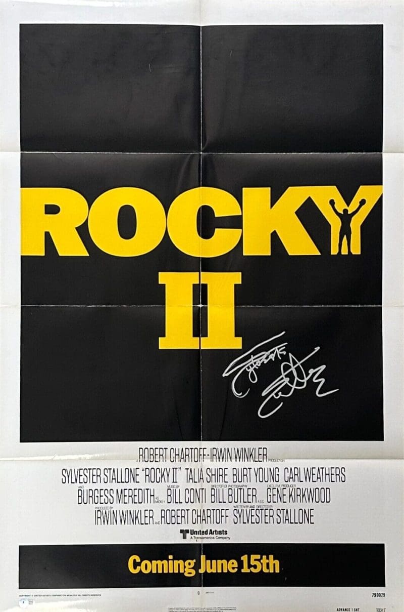 Sylvester Stallone Signed First Rocky II Original Movie 27x41 Poster BAS AC67502