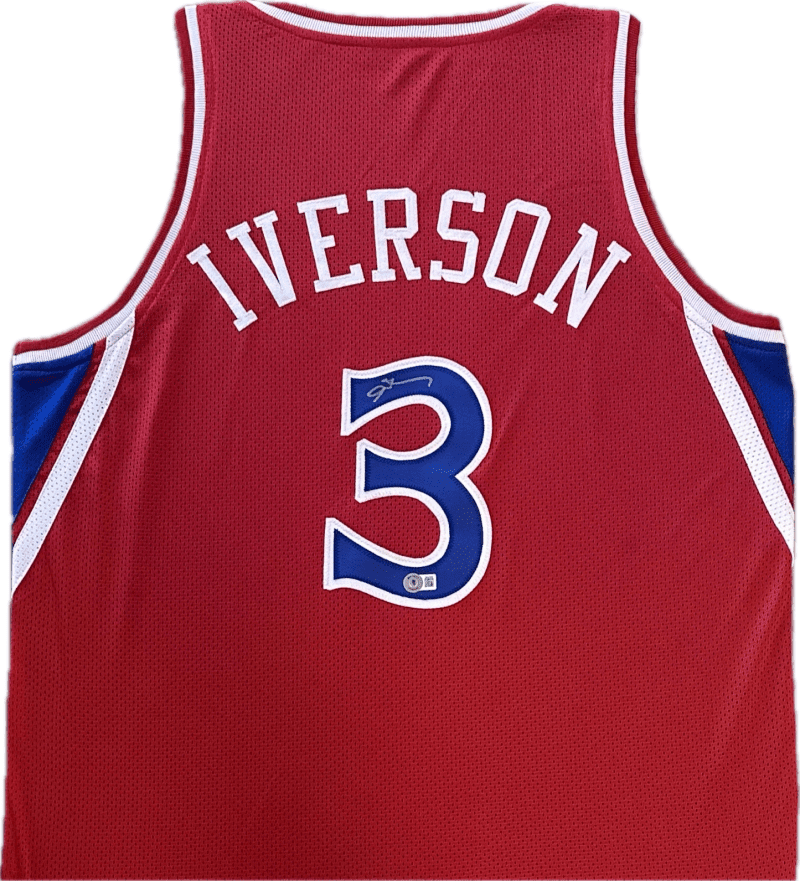 Allen Iverson Signed Autographed Red/Blue Jersey Beckett