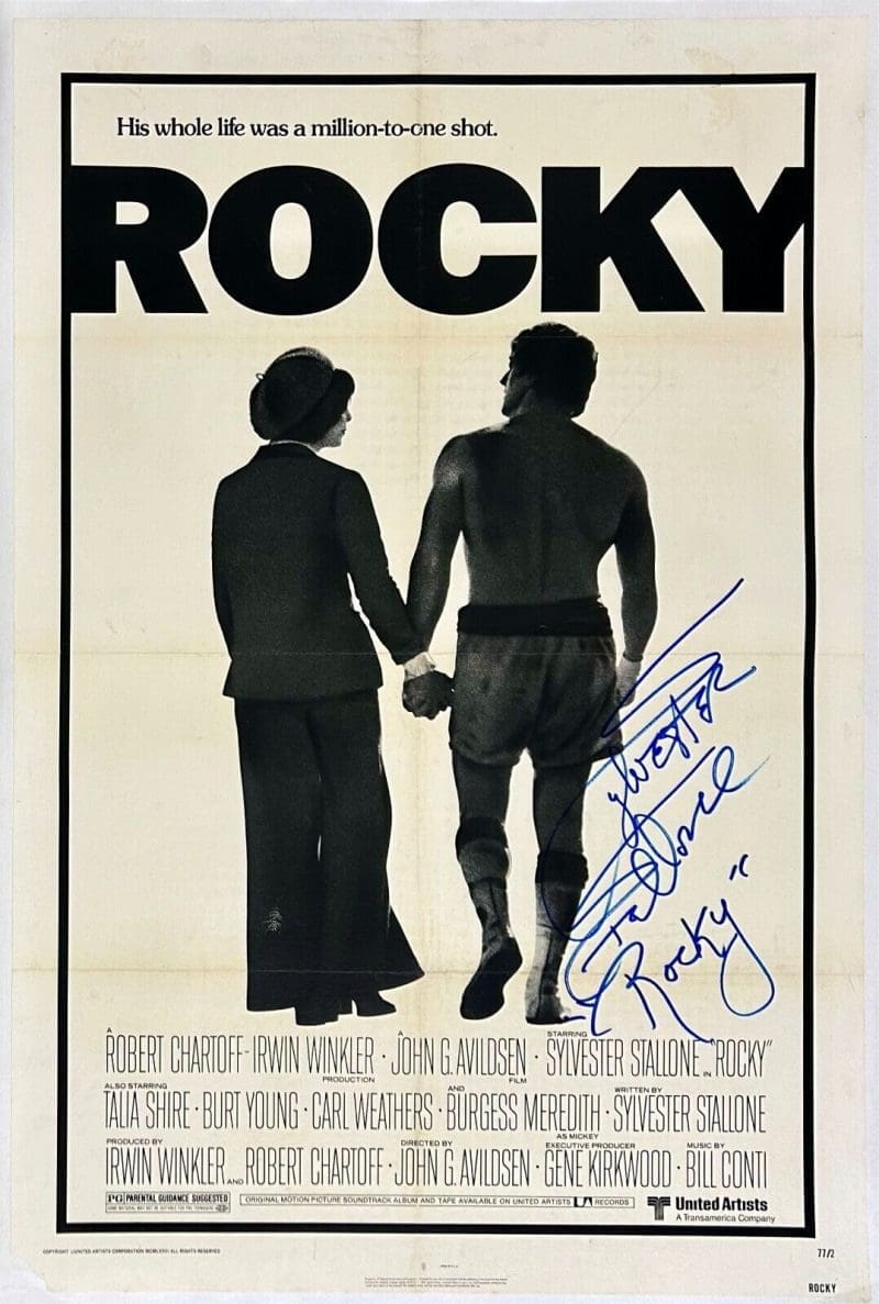 Sylvester Stallone Signed Rocky Original 21x47 Linen-Backed Poster BAS AC29822