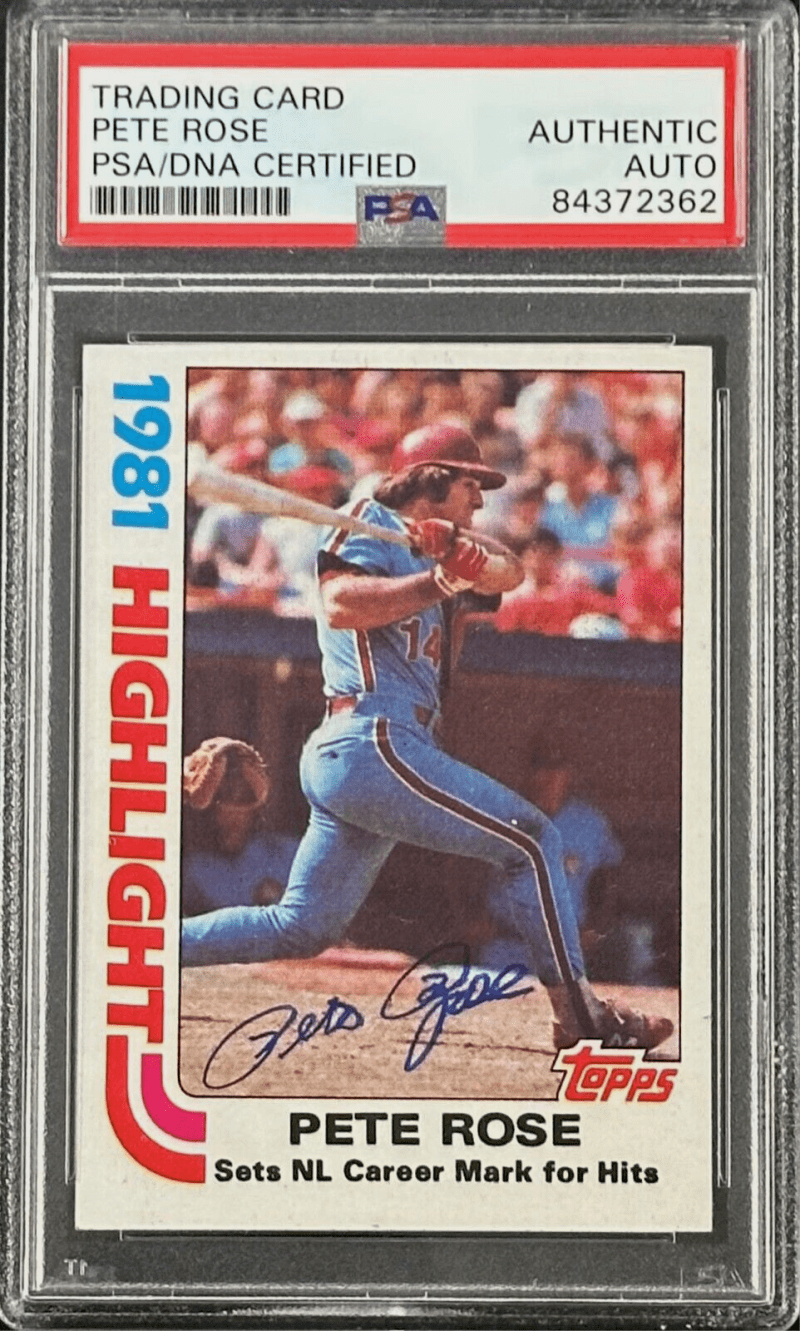 Pete Rose Signed 1982 Topps #4 PSA DNA Highlight Philadelphia Phillies