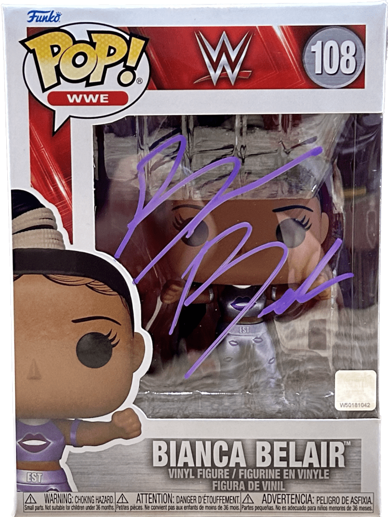 Bianca Belair Signed Autographed Funko POP 81 JSA Drew McIntyre Signed Au Purple