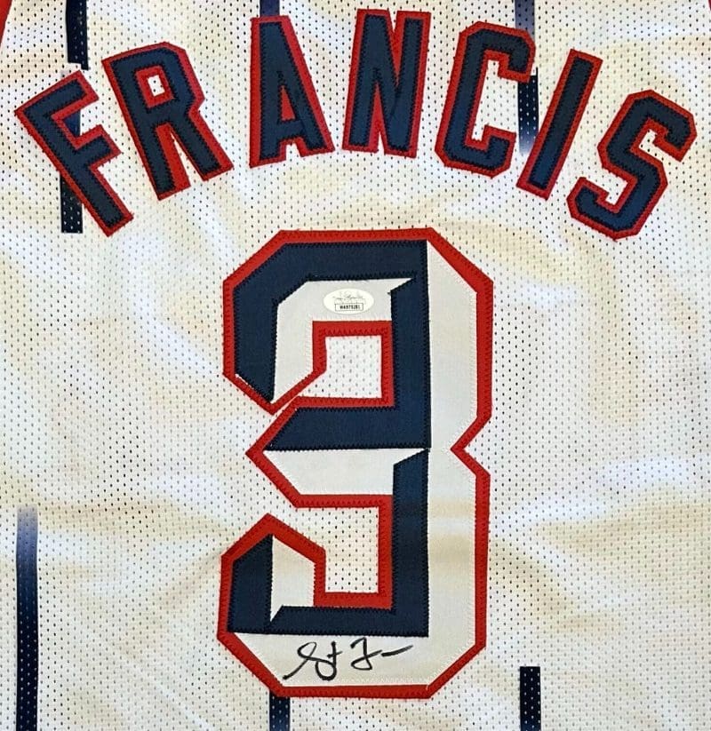 Steve Francis Signed Autographed Jersey JSA Authenticated White/Blue/Red - Image 2