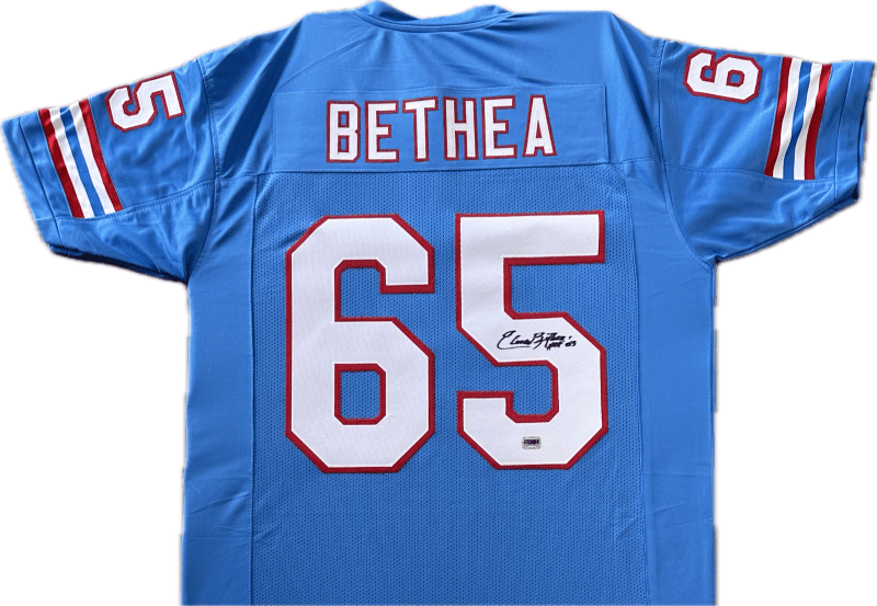 Elvin Bethea Signed Autographed Blue Jersey FSG Authenticated