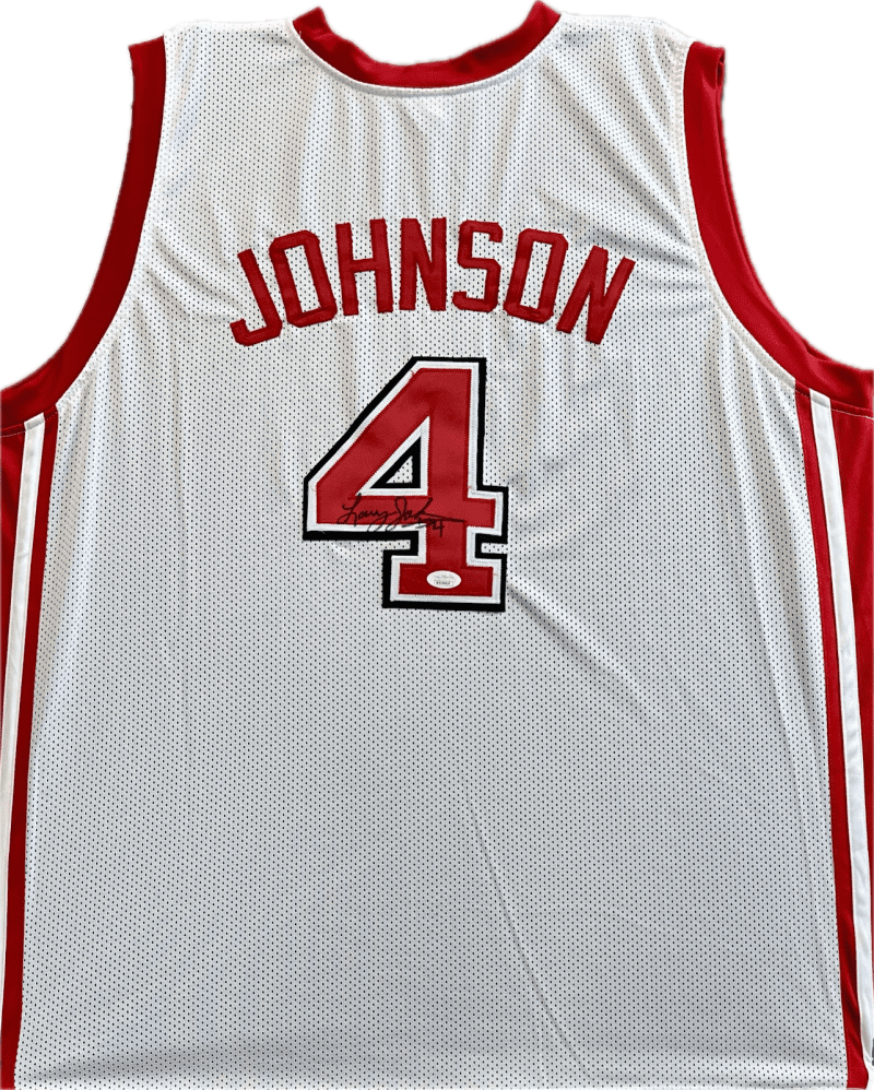 Larry Johnson Signed Autographed Custom White/Red Jersey JSA Authenticated