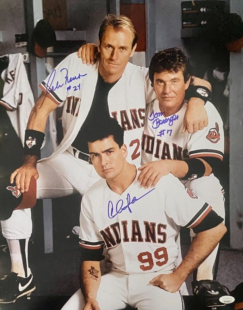 Charlie Sheen Tom Berenger Corbin Bernsen Signed Autographed Photo 16x20 JSA 1