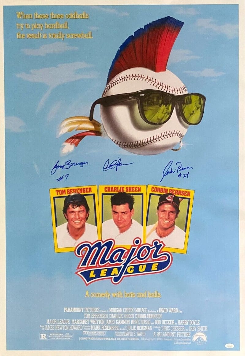 Charlie Sheen Tom Berenger Corbin Bernsen Signed 24x36 Movie Poster JSA