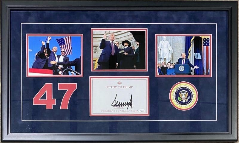 President Donald Trump Signed Autographed Custom Framed Photo JSA Full Letter 47