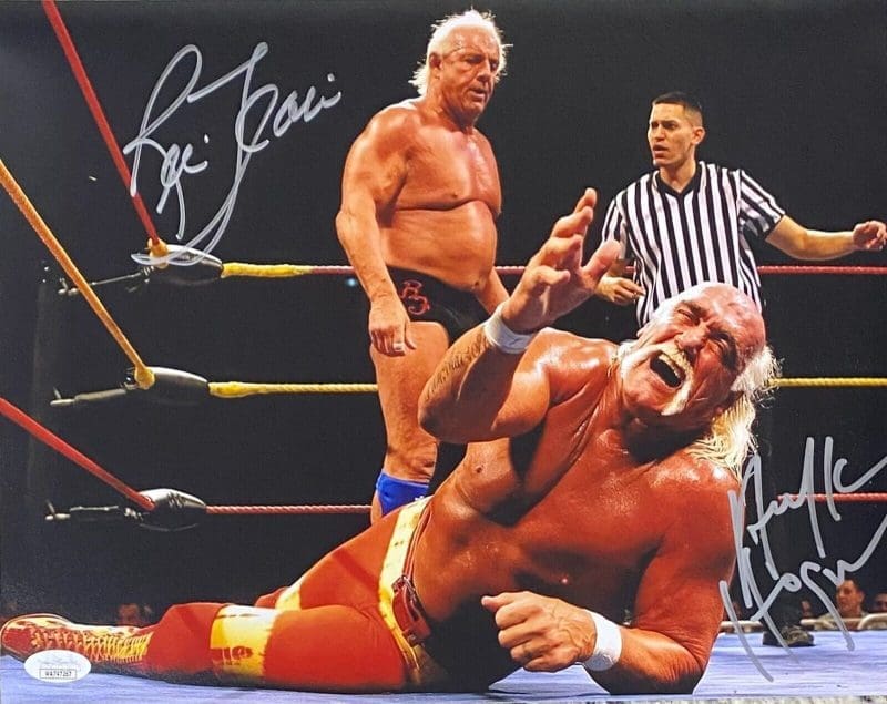 Hulk Hogan & Ric Flair Dual Signed Autographed 11x14 Photo JSA Authenticated 2
