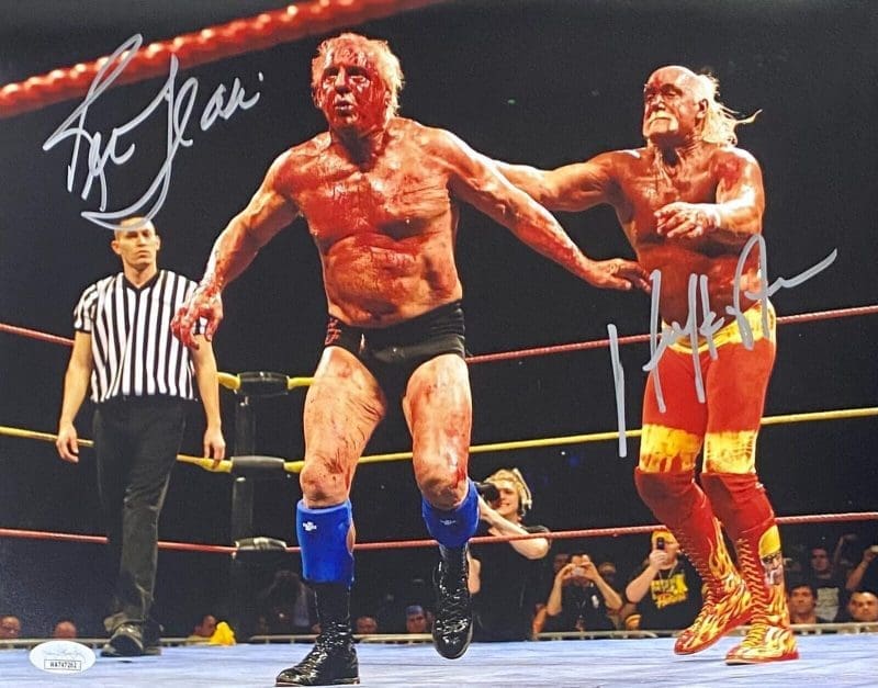 Hulk Hogan & Ric Flair Dual Signed Autographed 11x14 Photo JSA Authencated 3
