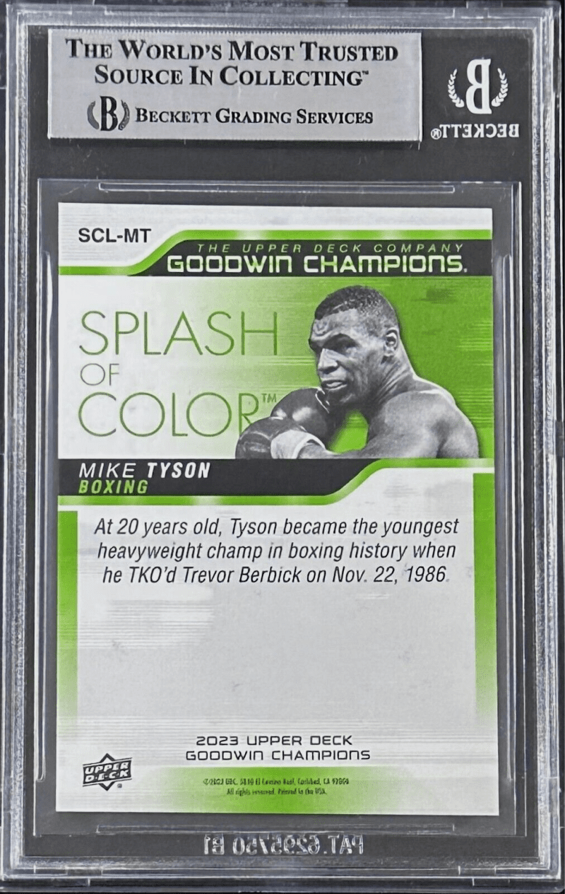 Mike Tyson Signed 2023 UD Goodwin Champions Splash of Color 3D #SCLEG Beckett - Image 2