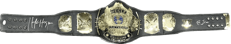 Hulk Hogan Ric Flair Signed Autographed Black & Gold Belt JSA  Authentic