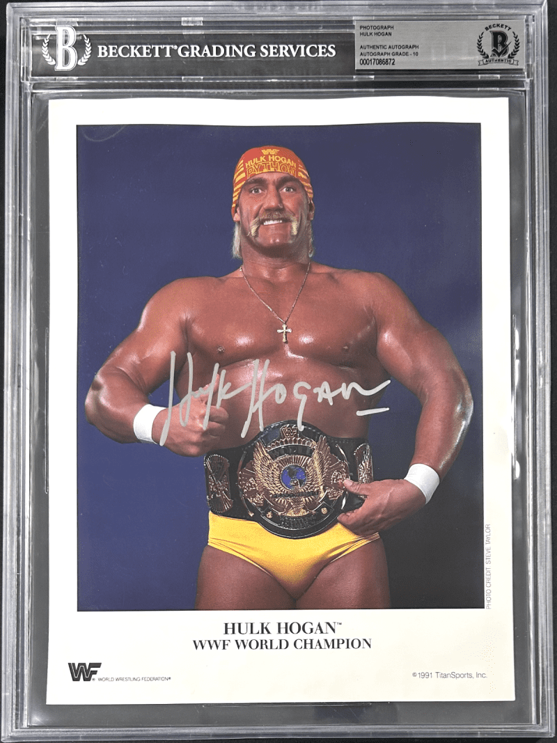 Hulk Hogan Signed Slabbed WWF 1991 Promo 8x10 Photo Beckett Auto 10 17086872