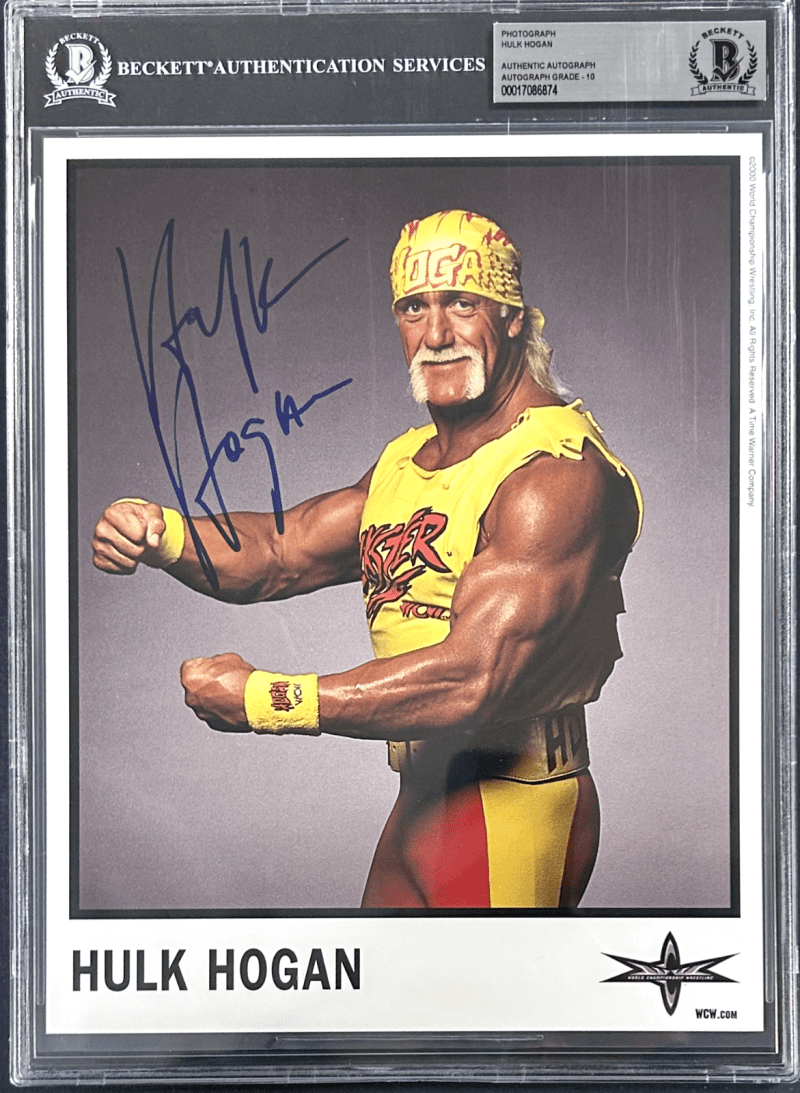 Hulk Hogan Signed Slabbed WCW Promo 8x10 Photo Beckett Auto 10 17086874