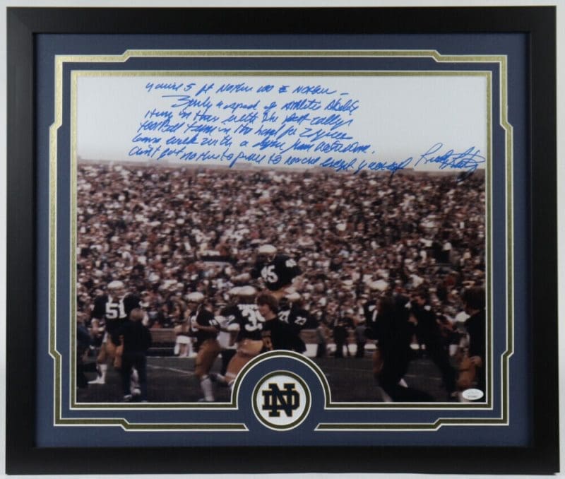 Rudy Ruettiger Signed Autographed 16x20 Framed Photo JSA Story