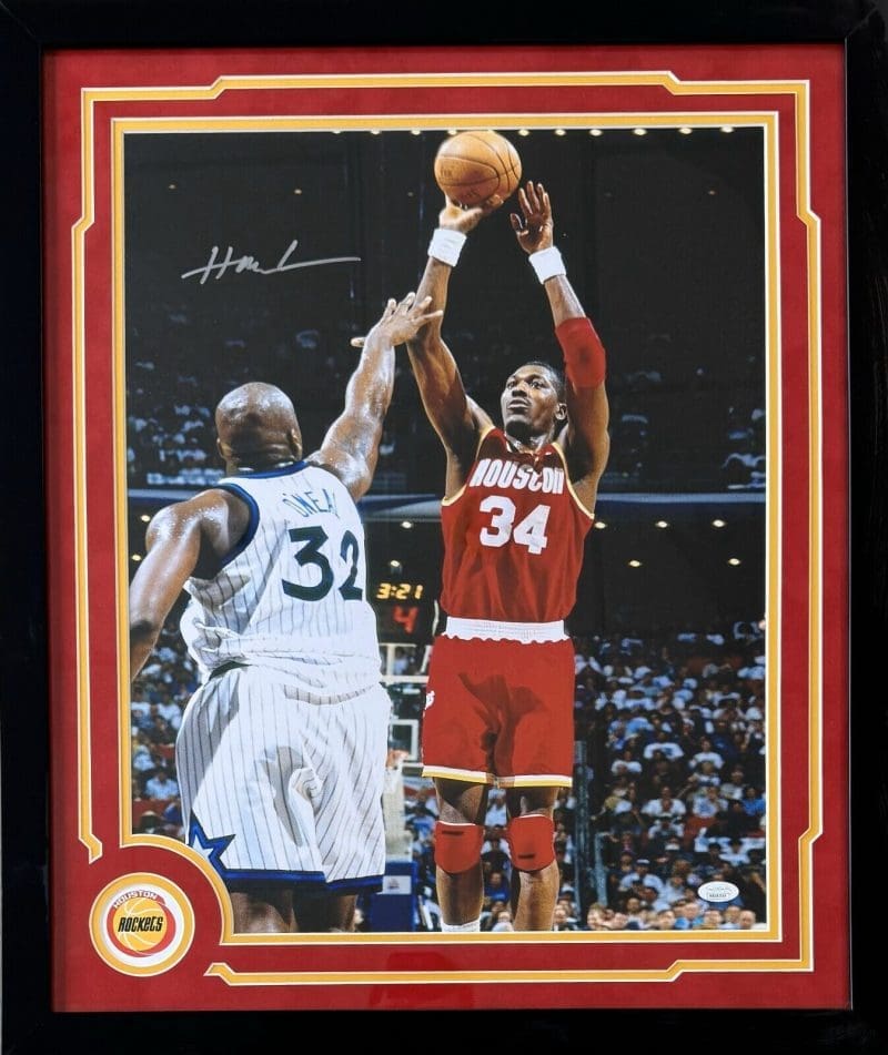 Hakeem Olajuwon Signed Autographed Framed 16x20 Photo JSA Houston Rockets #7