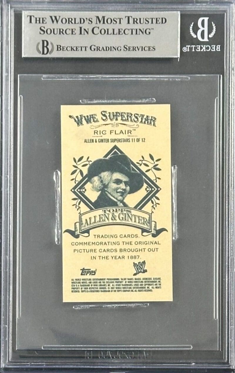 Ric Flair Signed 2007 Topps Heritage III WWE Mini Allen & Ginter 11 BAS 16417260 - Image 2