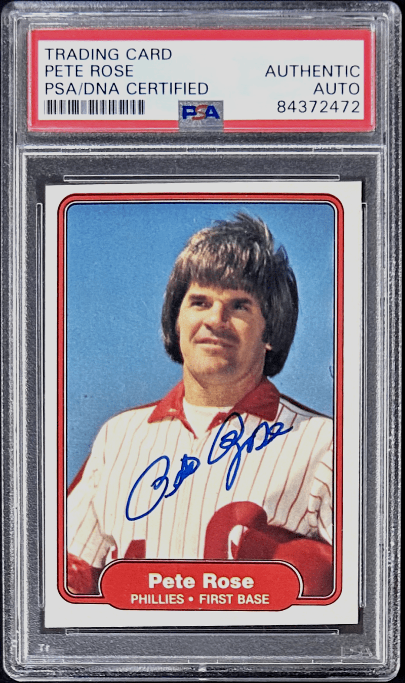 Pete Rose Signed 1982 Fleer #256 PSA DNA Auto Philadelphia Phillies
