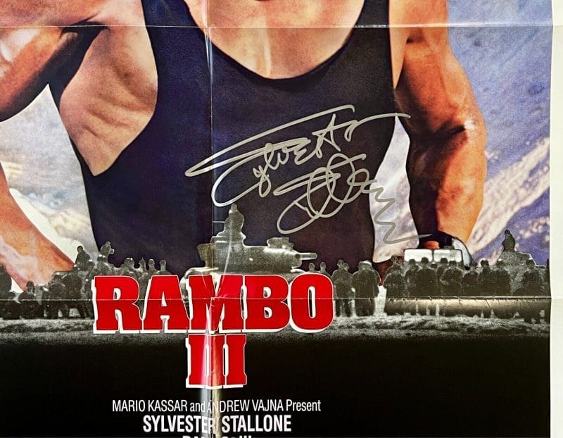 Sylvester Stallone Signed Rambo III Original Movie 27x41 Poster BAS AC67495 - Image 2