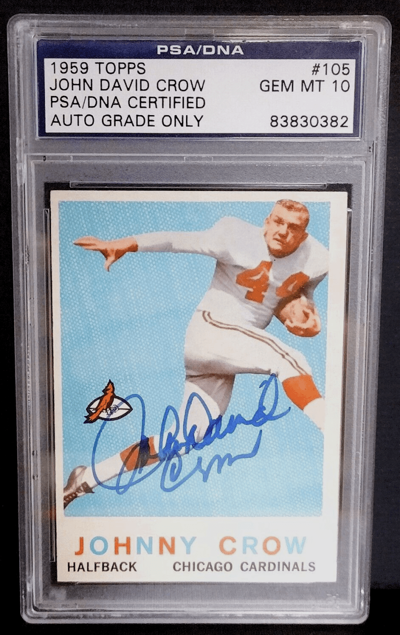 John David Crow Autographed 1959 Topps Card #105 PSA/DNA Auto 10