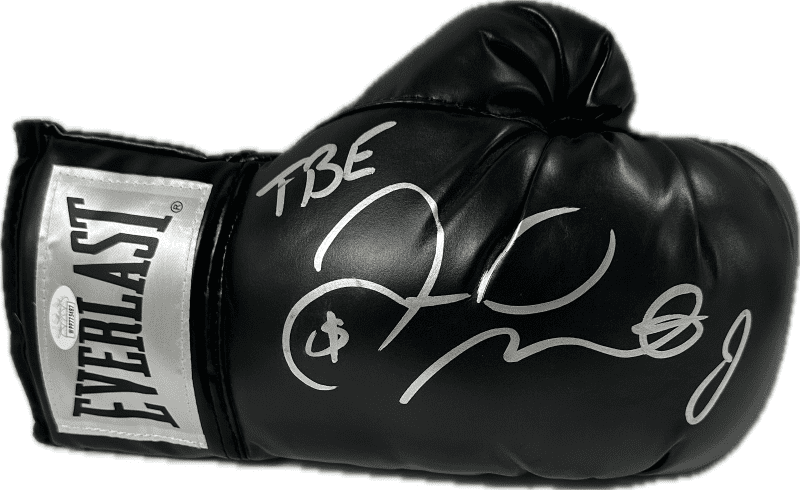 Floyd Mayweather Jr. Signed Autographed Black Boxing Glove JSA Right w/TBE & $