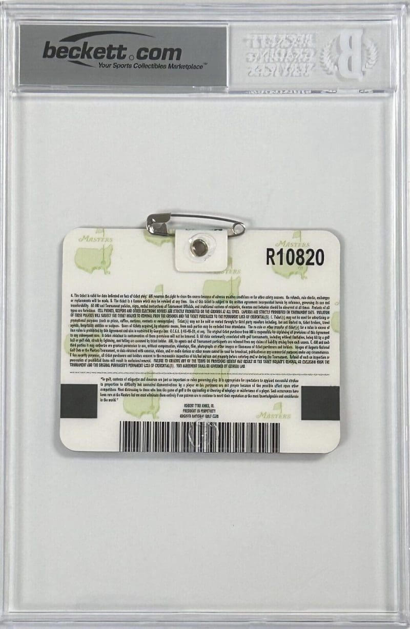 Phil Mickelson 2006 Masters Badge 2nd Masters Win Beckett 6 EX-MT 15976619 - Image 2