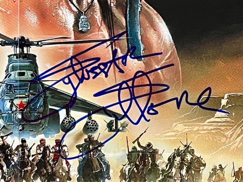 Sylvester Stallone Signed Rambo 3 Original German Movie 23x33 Poster BAS AC29751 - Image 2