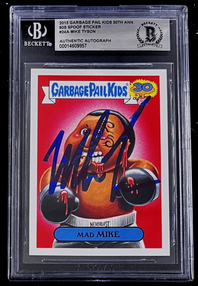 Mike Tyson Signed 2015 Garbage Pail Kids Card #24a  Beckett 00014609857