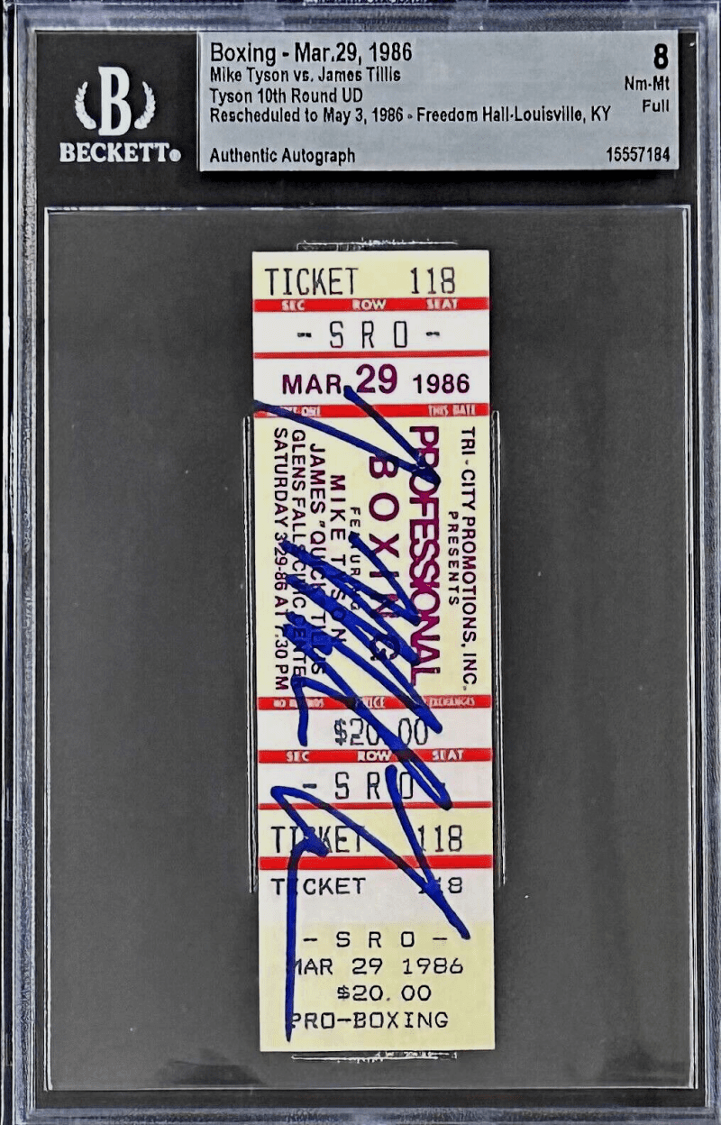 Mike Tyson vs James Tillis Signed Full Ticket Beckett 10th Round UD - Image 2