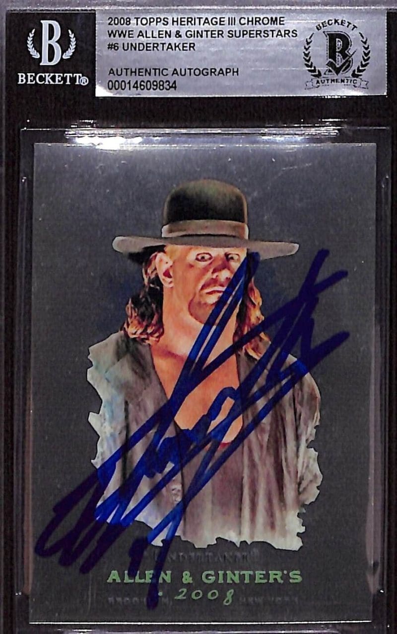 UNDERTAKER Autographed 2008 Topps Heritage III Chrome WWE Allen & Ginter Beckett
