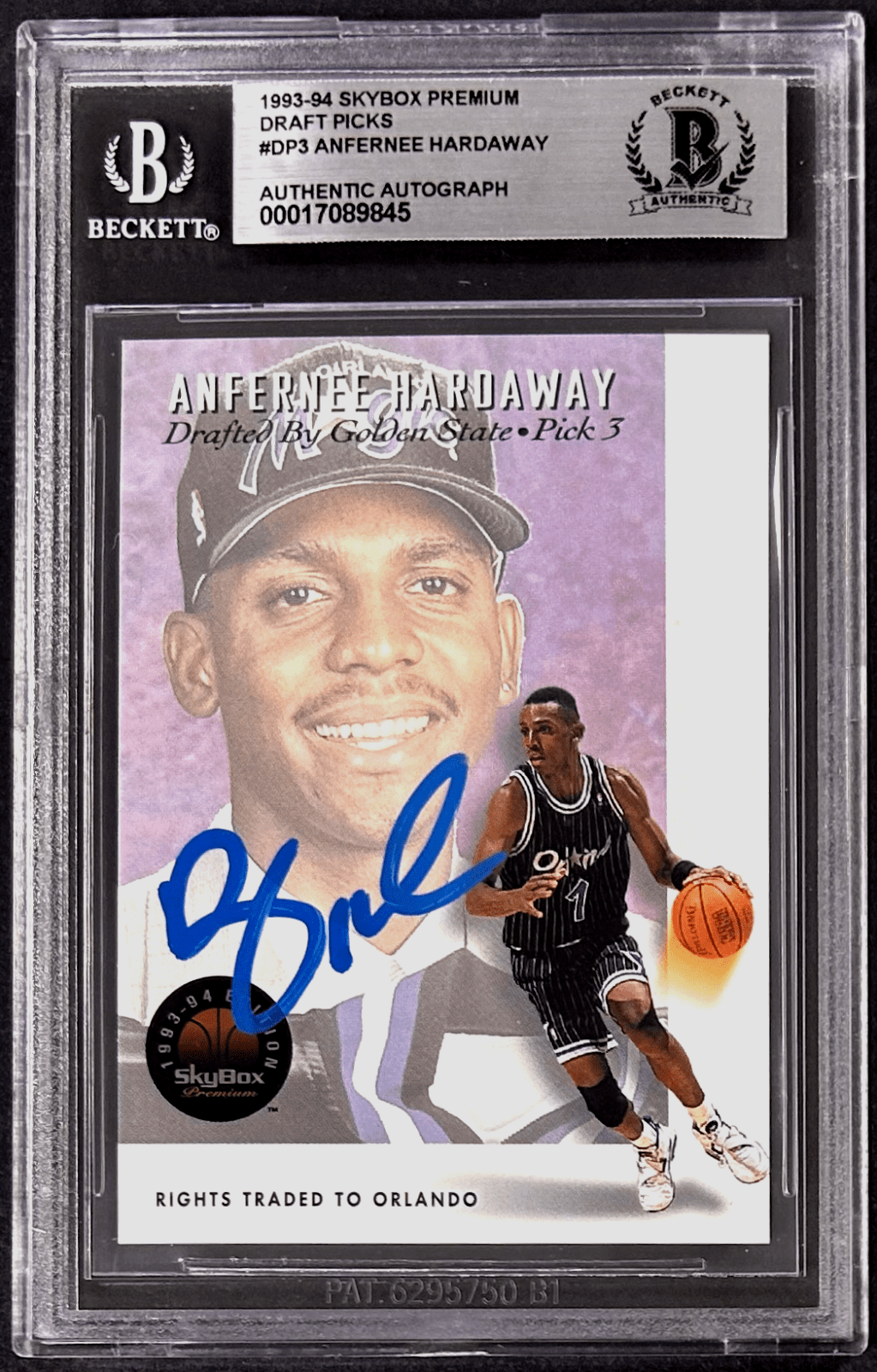 Anfernee Penny Hardaway 1993-94 Skybox Draft Picks Signed