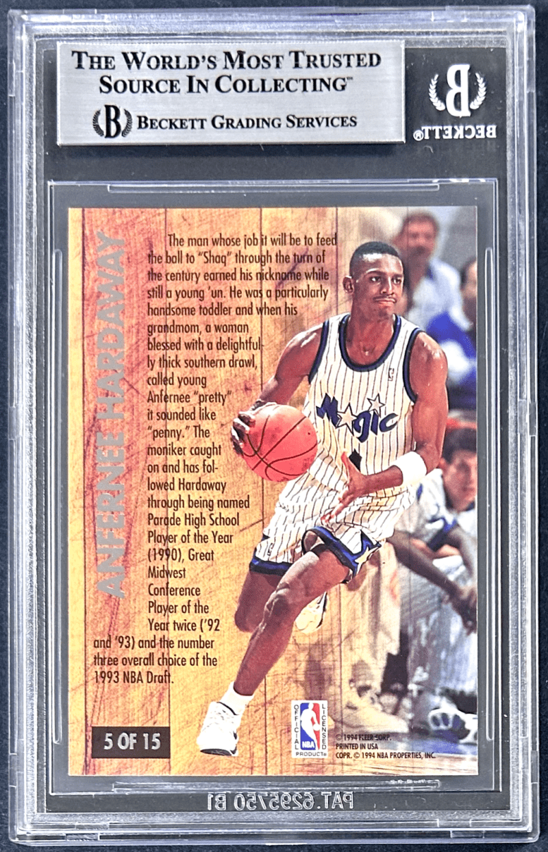 Anfernee Penny Hardaway 1993-94 Ultra Famous Nicknames Signed Card #5 Beckett - Image 2