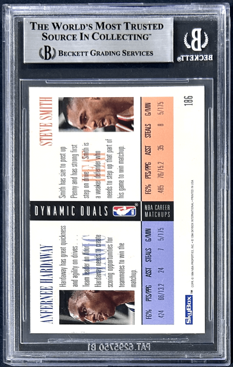 Anfernee Penny Hardaway 1994-95 Skybox Slabbed Signed Card #186 Beckett - Image 2
