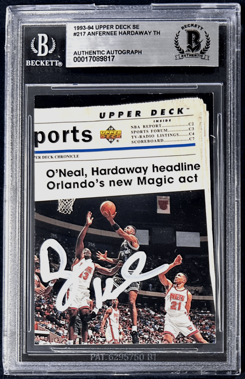 Anfernee Penny Hardaway 1993-94 Upper Deck SE Slabbed Signed Card #217 Beckett