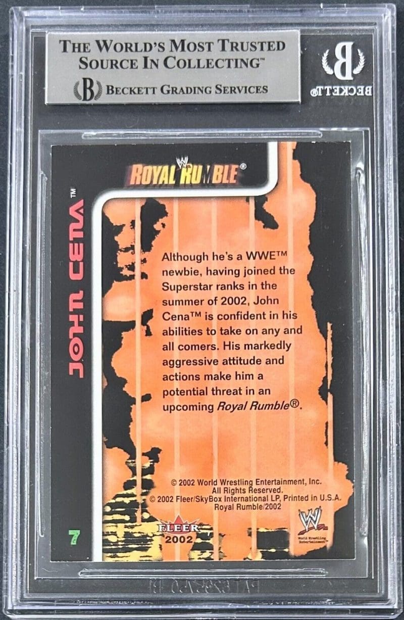John Cena Signed 2002 Fleer WWF Royal Rumble Card #7 Auto Beckett 15334056 - Image 2