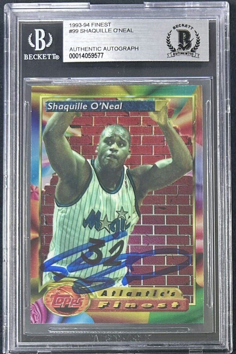 Shaquille Shaq O'Neal Signed 1993-94 Finest Card 99 BAS Beckett