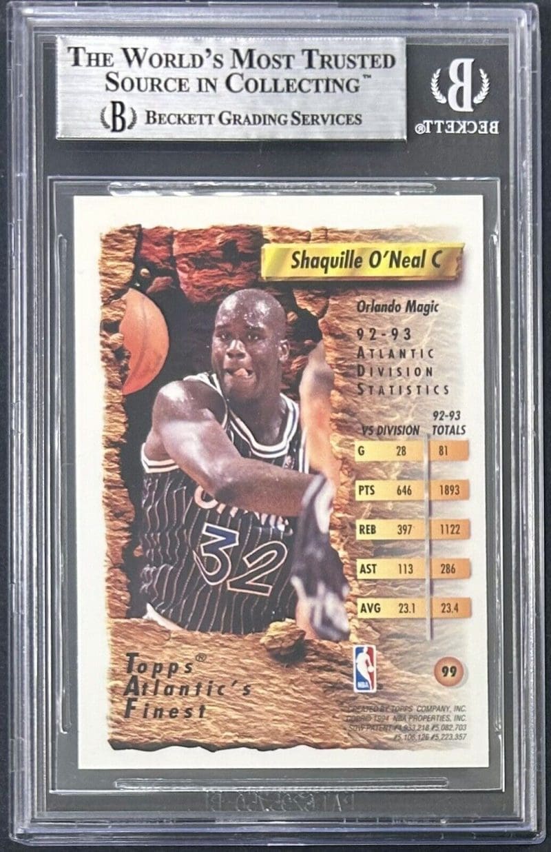 Shaquille Shaq O'Neal Signed 1993-94 Finest Card 99 BAS Beckett - Image 2