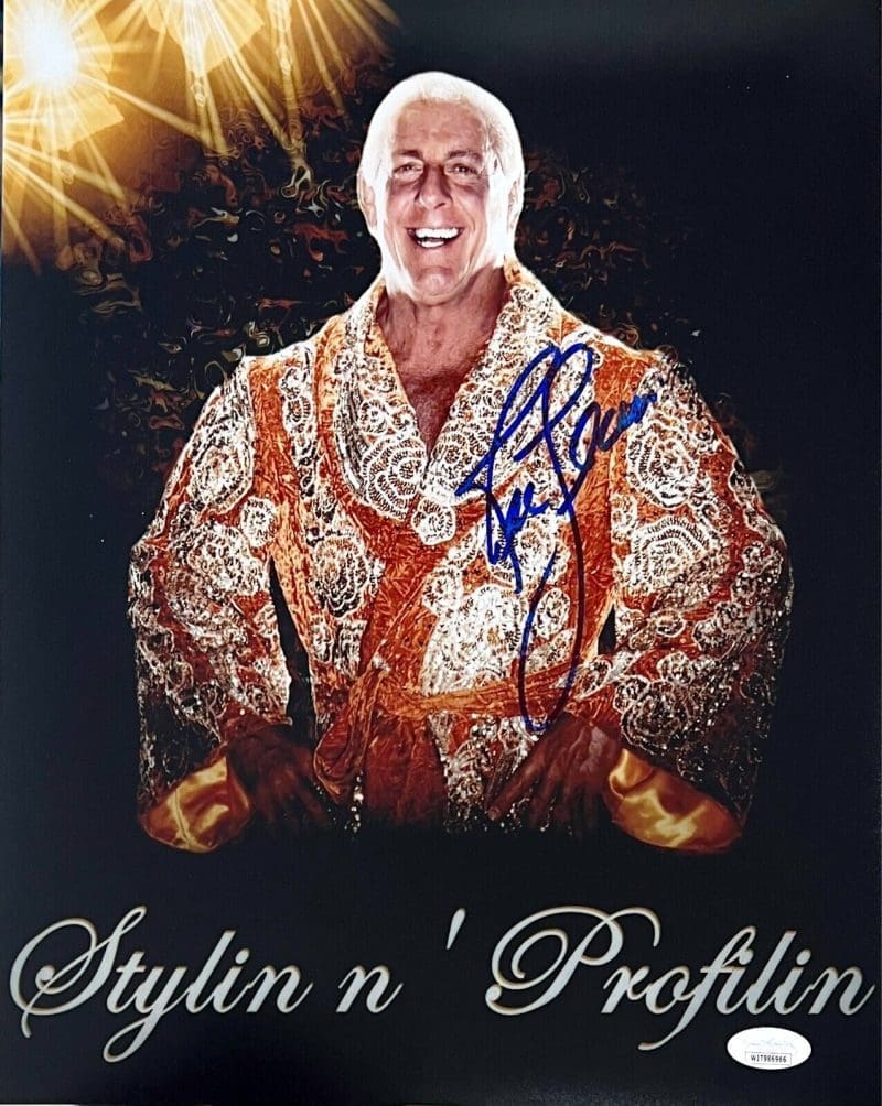 Ric Flair Signed Autographed 11x14 Photo JSA Authentic WWE WCW #19 Blue