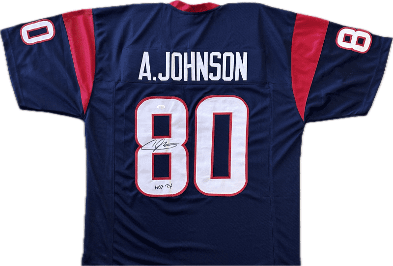 Andre Johnson Signed Autographed Framed Blue HOF 24 Jersey JSA Authenticated - Image 2