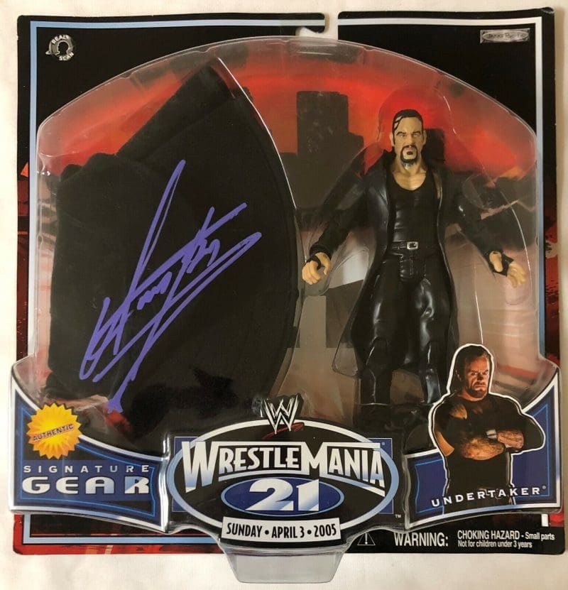 The Undertaker Autographed Signed Signature Gear Figure PSA/DNA 8A81714