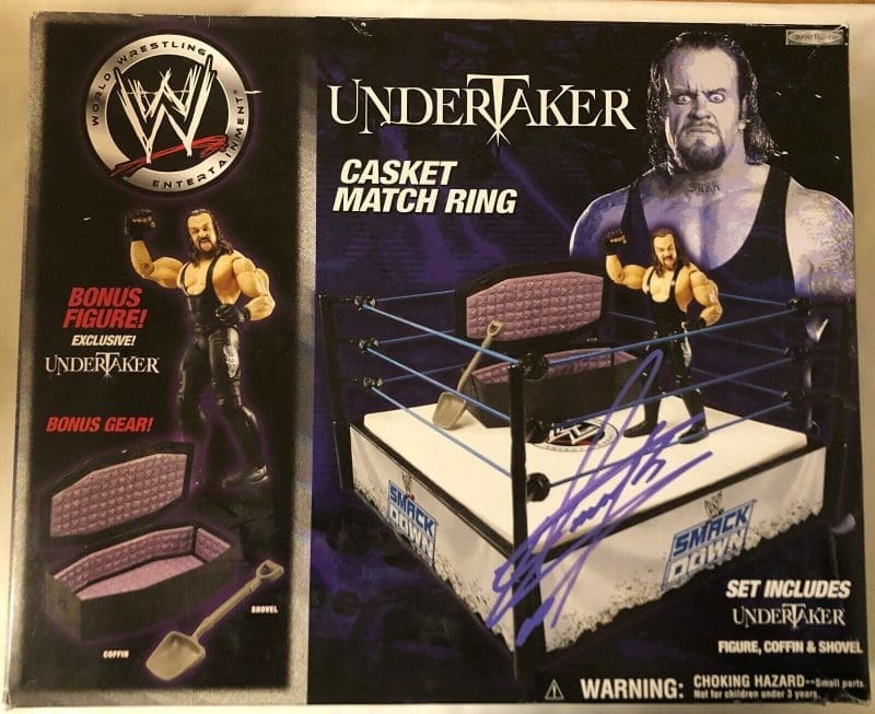 The Undertaker Autographed Signed Casket Match Ring and Figure PSA/DNA 8A81725