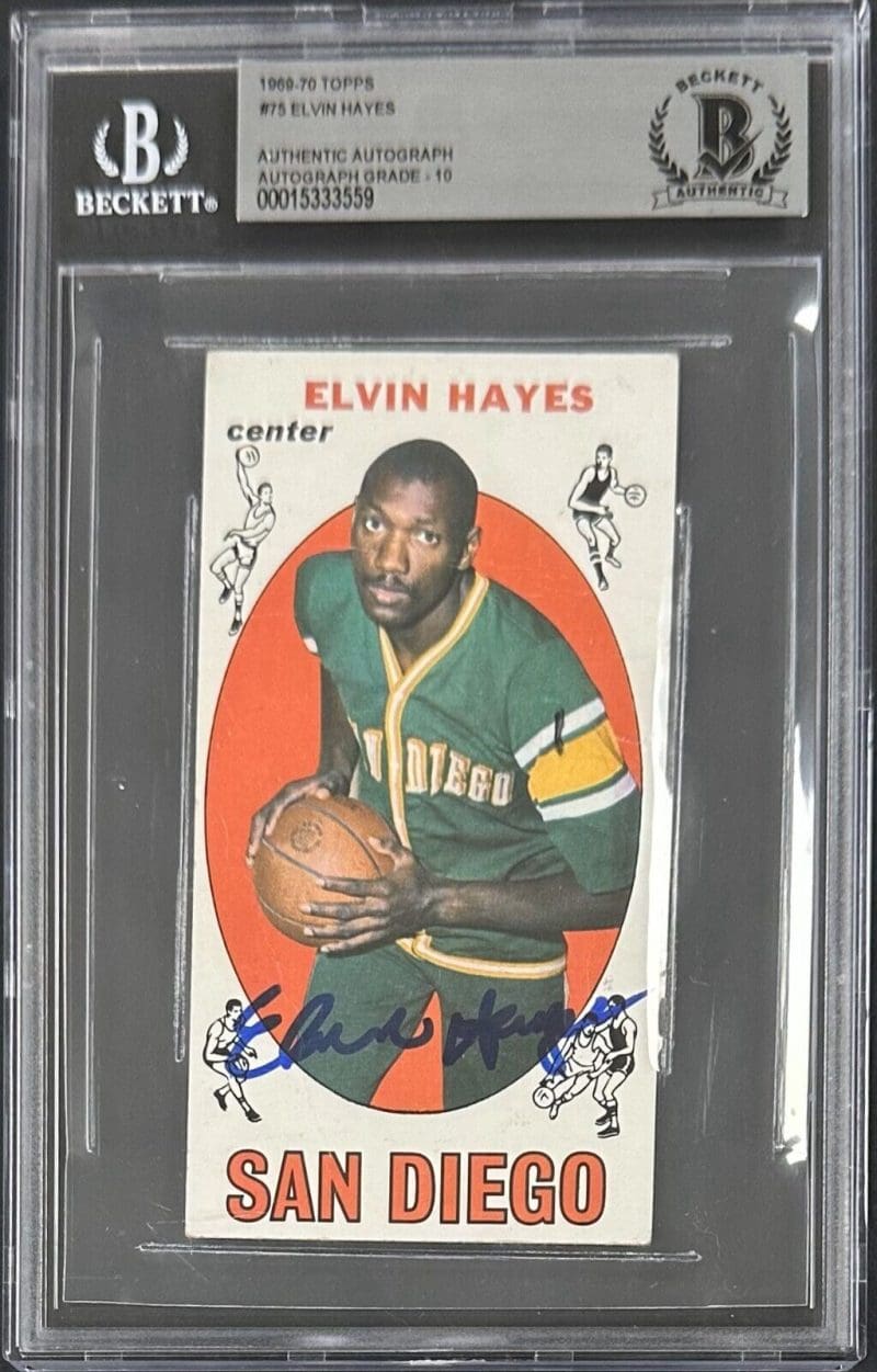Elvin Hayes Signed Autographed 1969-70 Topps Card 75 Beckett Rookie