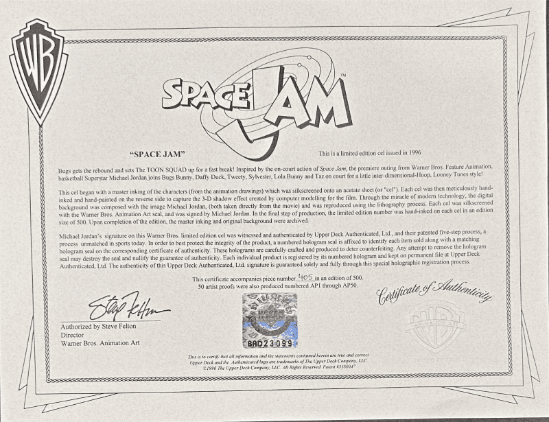 Michael Jordan Signed Limited Edition Warner Brothers Space Jam UDA Authentic - Image 2
